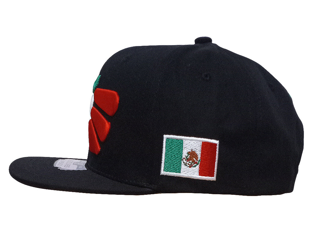 Mexican Mexico Hat Mexico Eagle Aguila Snapback Flat Bill Bk-Multi Logo Baseball Cap