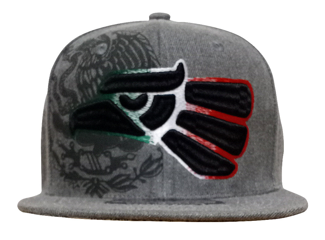 Mexican Mexico Hat Mexico Eagle Aguila Snapback Flat Bill Gray Baseball Cap